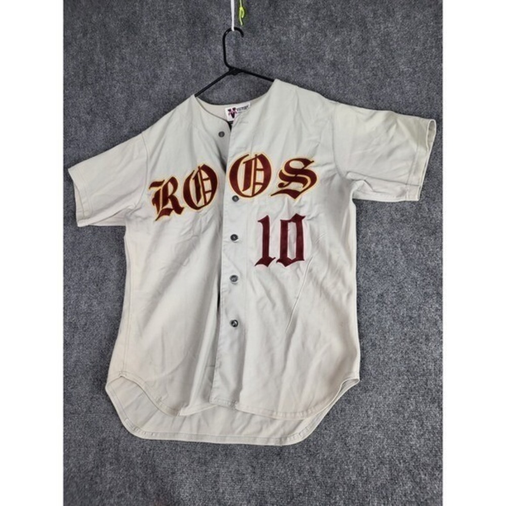 Vtg Victory Custom Athletic Roos Baseball Jersey Embroidered 10 Size 44 Large